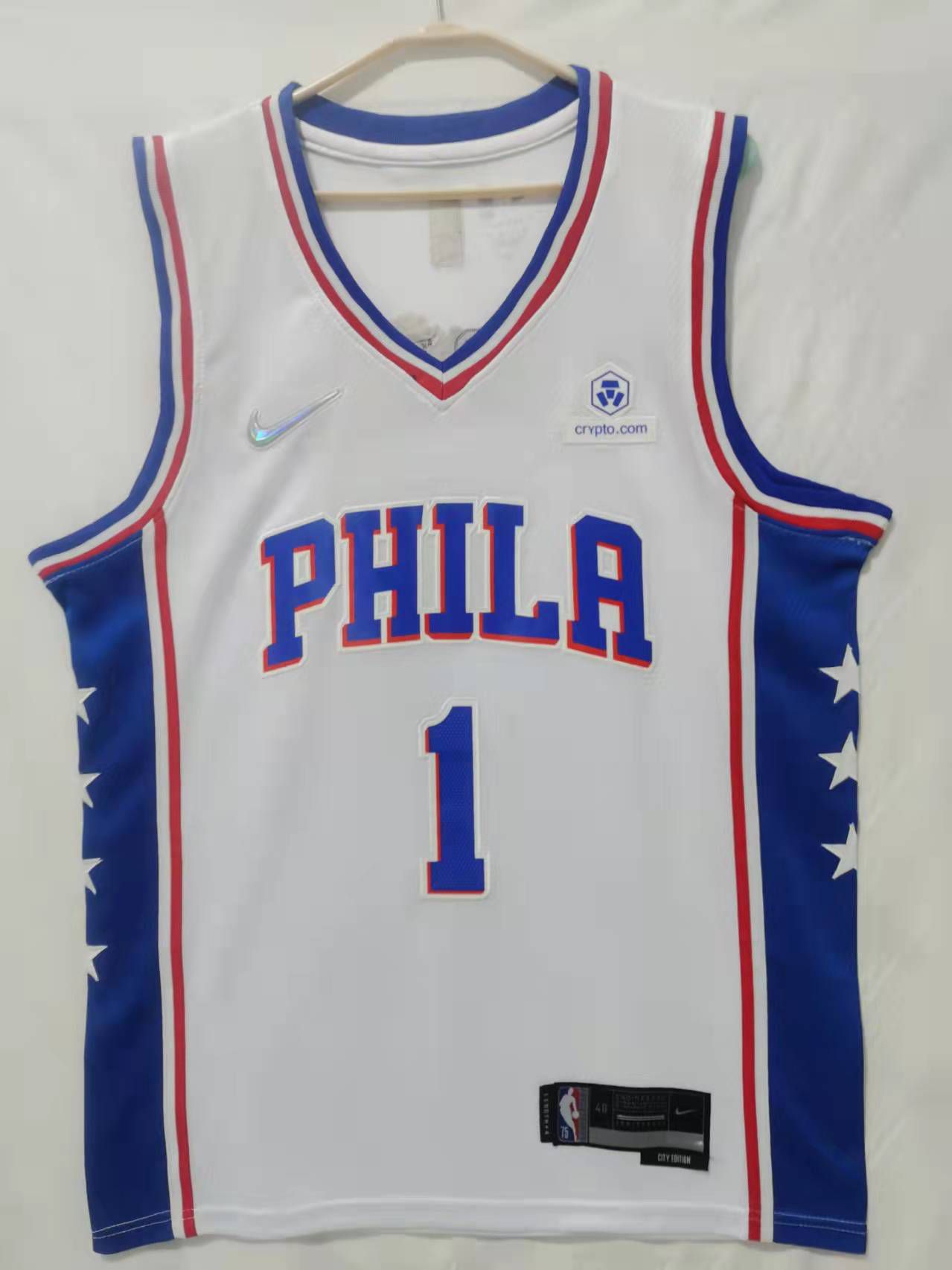 Men Philadelphia 76ers #1 Harden White Nike Game 2022 NBA Jerseys